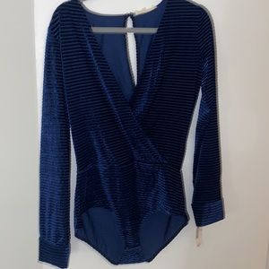 Blue velvet bodysuit
